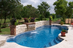 Fiberglass Pool with Elegant Stairs and Wet Bar